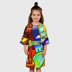 Детское платье 3D Geometry Dash world - фото 2