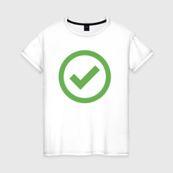 Approved - зелёная галка – Женская футболка хлопок с принтом купить со скидкой в -20%