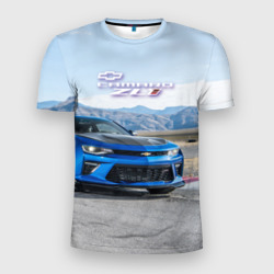 Мужская футболка 3D Slim Chevrolet Camaro ZL 1 - Motorsport