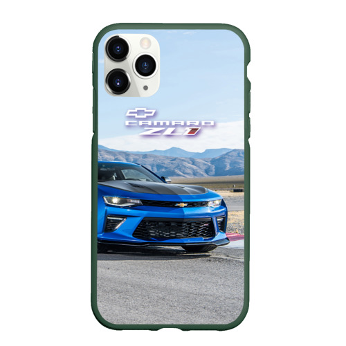 Чехол для iPhone 11 Pro матовый Chevrolet Camaro ZL 1 - Motorsport, цвет темно-зеленый