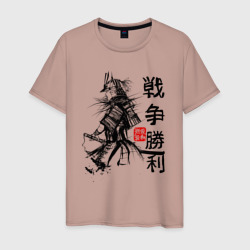 Мужская футболка хлопок Самурай - победа иероглифами