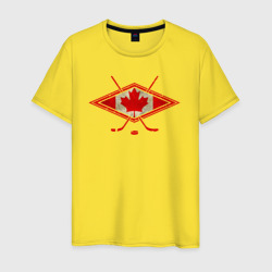 Мужская футболка хлопок Флаг Канады хоккей