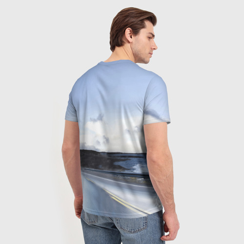 Мужская футболка 3D Фура Вольво на трассе, цвет 3D печать - фото 4