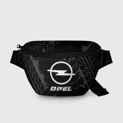 Поясная сумка 3D Opel Speed на темном фоне со следами шин