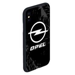 Чехол для iPhone XS Max матовый Opel Speed на темном фоне со следами шин - фото 2