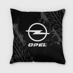 Подушка 3D Opel Speed на темном фоне со следами шин