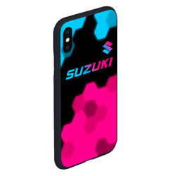 Чехол для iPhone XS Max матовый Suzuki - neon gradient: символ сверху - фото 2