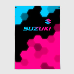 Постер Suzuki - neon gradient: символ сверху