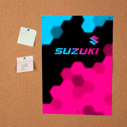 Постер Suzuki - neon gradient: символ сверху - фото 2