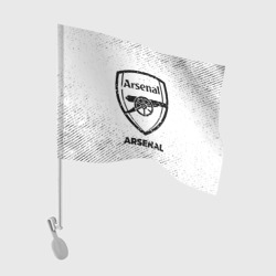 Флаг для автомобиля Arsenal с потертостями на светлом фоне