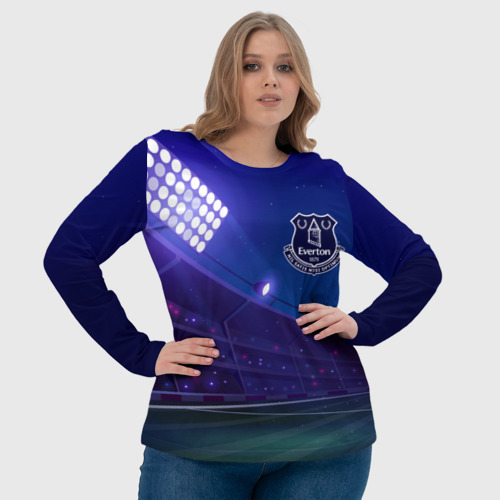 Женский лонгслив 3D Everton ночное поле, цвет 3D печать - фото 6