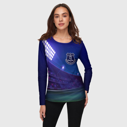 Женский лонгслив 3D Everton ночное поле, цвет 3D печать - фото 3