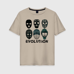 Женская футболка хлопок Oversize Эволюция вратарских масок