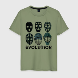 Эволюция вратарских масок – Мужская футболка хлопок с принтом купить со скидкой в -20%