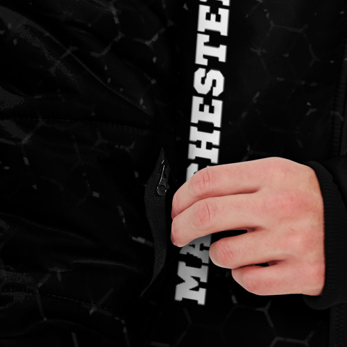 Мужская зимняя куртка 3D Manchester City sport на темном фоне: по-вертикали, цвет черный - фото 6