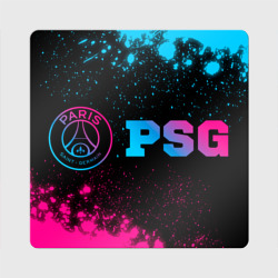 Магнит виниловый Квадрат PSG - neon gradient: надпись и символ