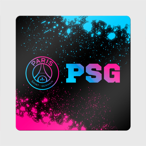 Магнит виниловый Квадрат PSG - neon gradient: надпись и символ