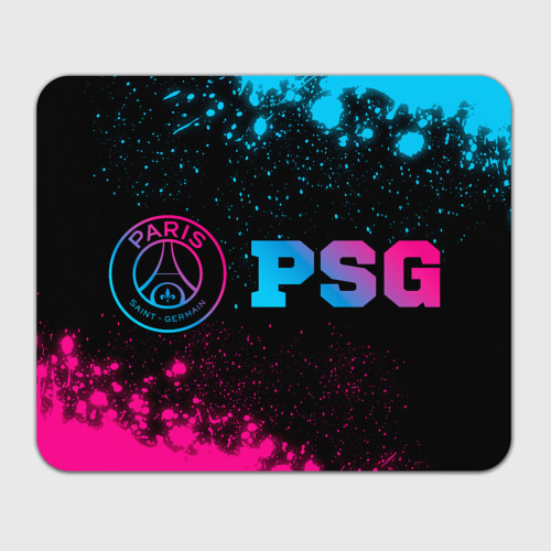 Прямоугольный коврик для мышки PSG - neon gradient: надпись и символ