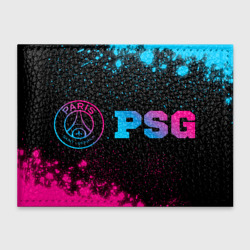 Обложка для студенческого билета PSG - neon gradient: надпись и символ