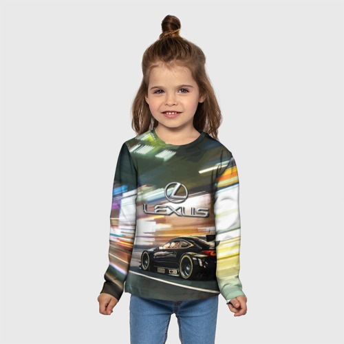 Детский лонгслив 3D Lexus - скоростной режим, цвет 3D печать - фото 5