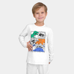 Детская пижама с лонгсливом хлопок Поп арт говорящие динозавры - фото 2