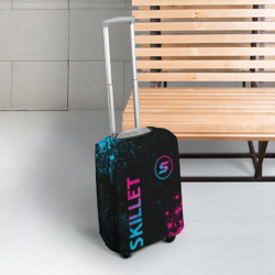 Чехол для чемодана 3D Skillet - neon gradient: надпись, символ - фото 2