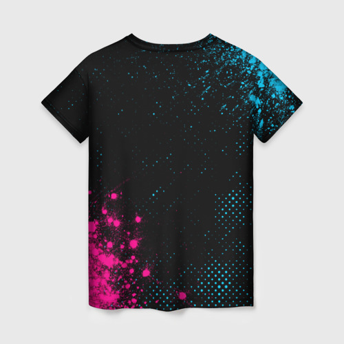 Женская футболка 3D Skillet - neon gradient: надпись, символ, цвет 3D печать - фото 2
