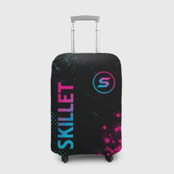Чехол для чемодана 3D Skillet - neon gradient: надпись, символ