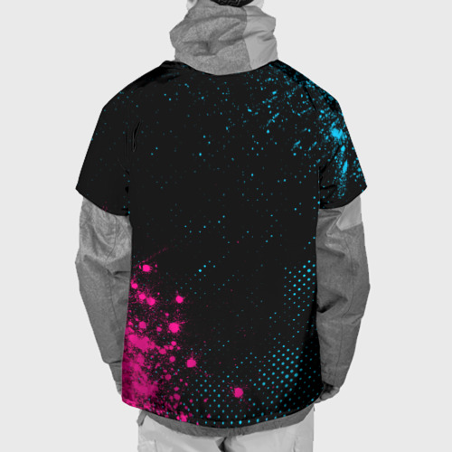 Накидка на куртку 3D Skillet - neon gradient: надпись, символ, цвет 3D печать - фото 2