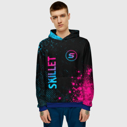 Мужская толстовка 3D Skillet - neon gradient: надпись, символ - фото 2