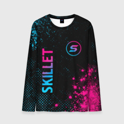 Мужской лонгслив 3D Skillet - neon gradient: надпись, символ