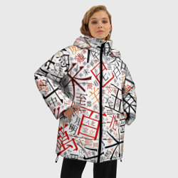 Женская зимняя куртка Oversize Иероглифы - фото 2