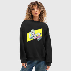 Женский свитшот oversize без начеса хлопок Ребекка - фото 2