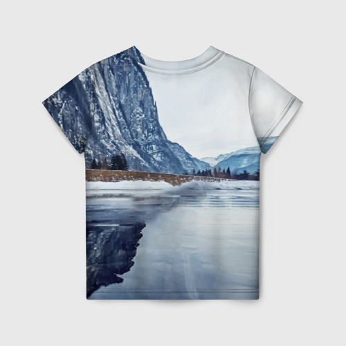 Детская футболка 3D БМВ у горного озера, цвет 3D печать - фото 2