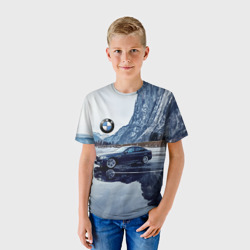 Детская футболка 3D БМВ у горного озера - фото 2