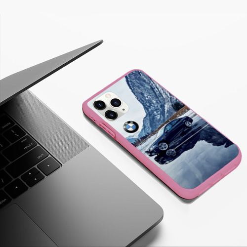 Чехол для iPhone 11 Pro Max матовый с принтом БМВ у горного озера, фото #5