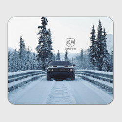 Прямоугольный коврик для мышки Dodge in winter forest