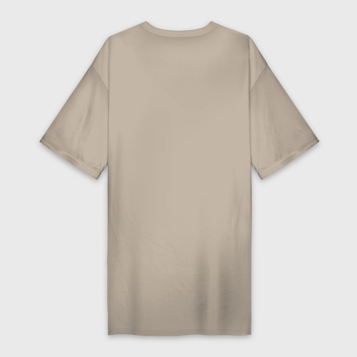 Платье-футболка хлопок Пресс качат - анжуманя : мем, цвет миндальный - фото 2