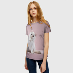 Женская футболка 3D Шиншилла кошка - фото 2