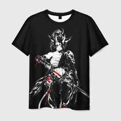 Мужская футболка 3D Кибер девушка самурай