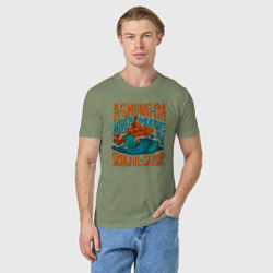 Мужская футболка хлопок Подводная лодка и волны - фото 2