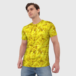 Мужская футболка 3D Жёлтый лёд - текстура - фото 2