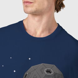 Футболка с принтом Compose Star Night для мужчины, вид на модели спереди №4. Цвет основы: темно-синий