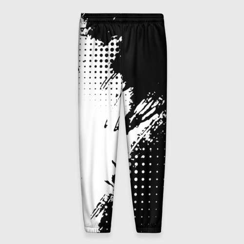 Мужские брюки 3D Mitsubishi - черно-белая абстракция, цвет 3D печать - фото 2