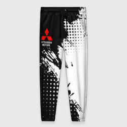 Женские брюки 3D Mitsubishi - черно-белая абстракция