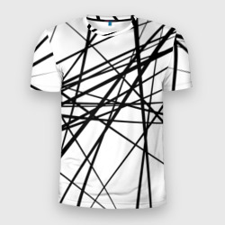 Мужская футболка 3D Slim Пересечение линий