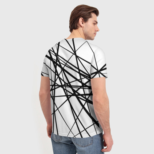 Мужская футболка 3D Пересечение линий, цвет 3D печать - фото 4