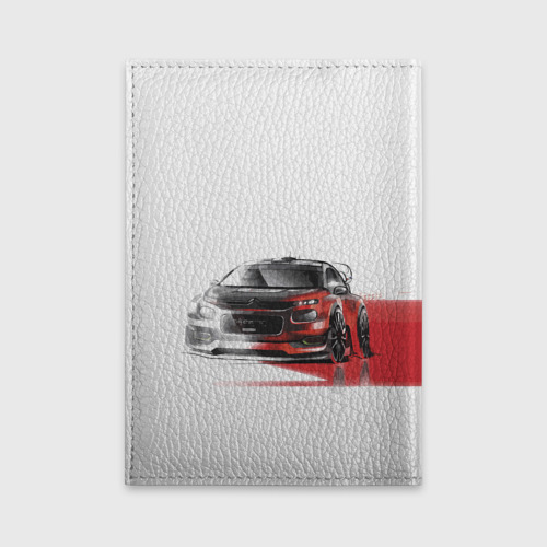 Обложка для автодокументов Ситроен спорт - эскиз, цвет красный - фото 2