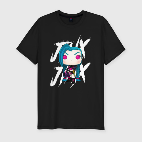 Мужская приталенная футболка из хлопка с принтом Funko pop Jinx, вид спереди №1