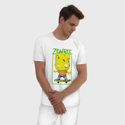Мужская пижама хлопок Funko pop Bart, цвет белый - фото 3